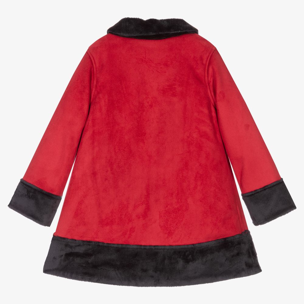 Tutto Piccolo-Girls Red Faux Suede Coat | Childrensalon Outlet