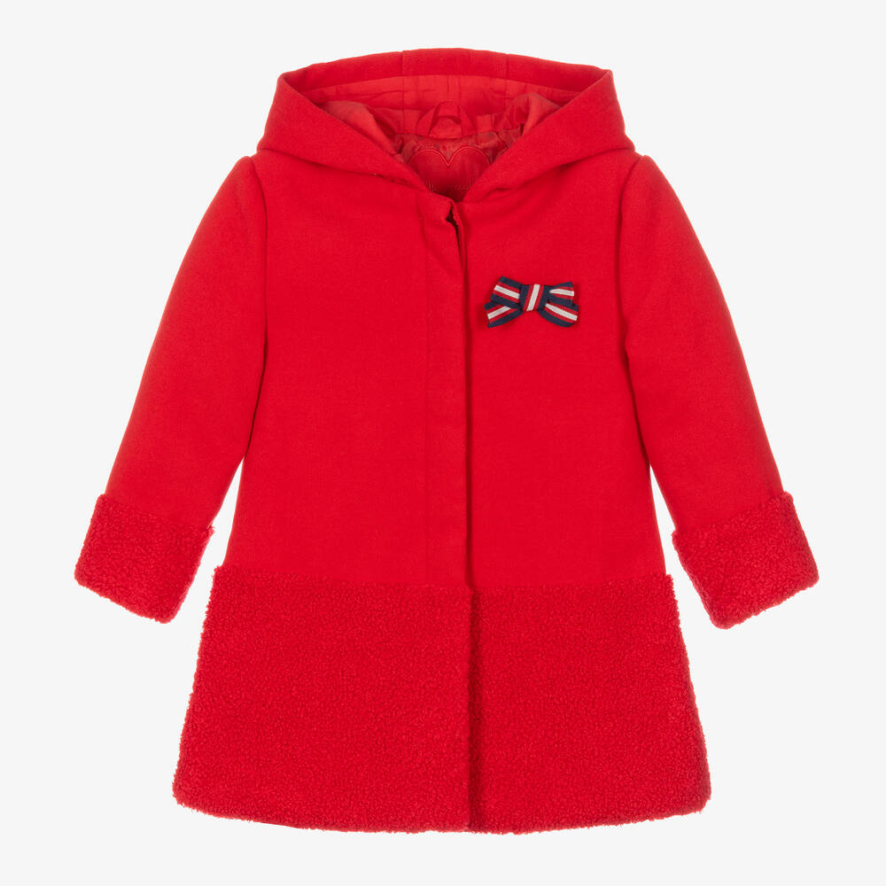 Tutto Piccolo - Girls Red Hooded Coat | Childrensalon