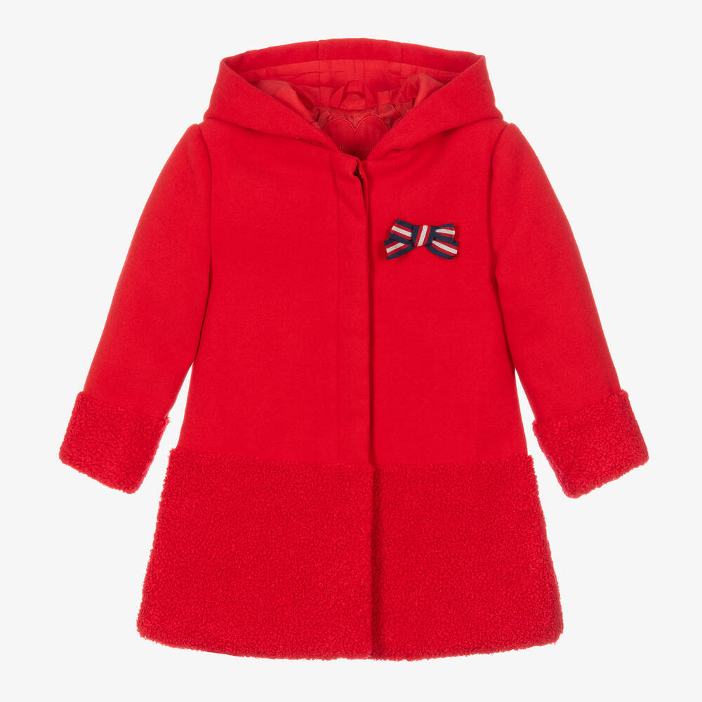 Tutto Piccolo-Girls Red Hooded Coat | Childrensalon Outlet