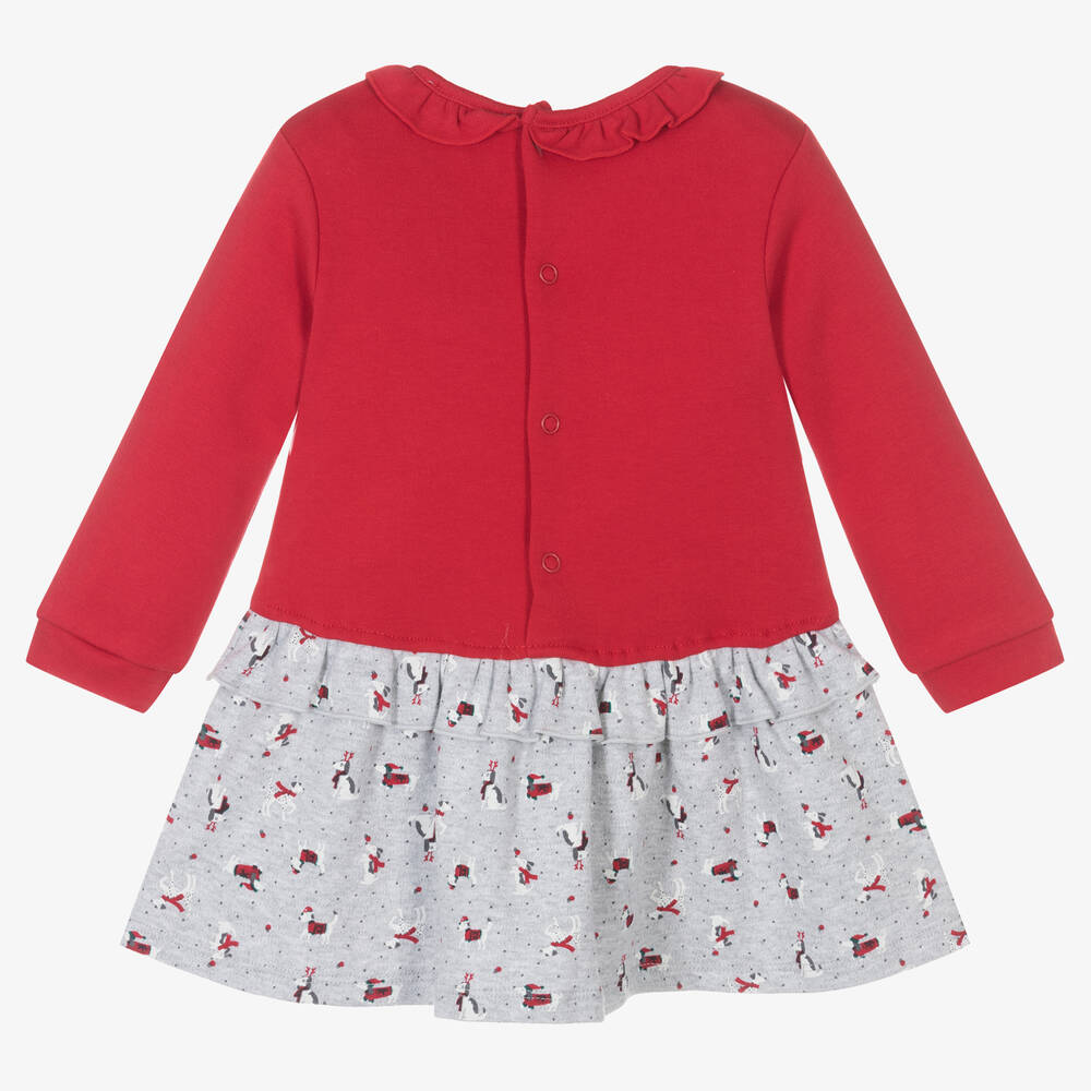 Tutto Piccolo-Красное платье из джерси и колготки для девочек | Childrensalon Outlet