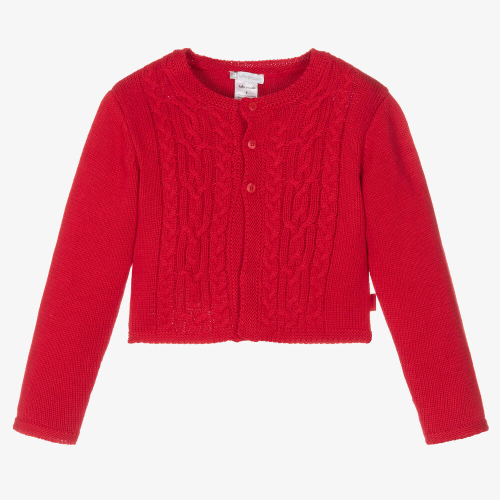 Tutto Piccolo - Cardigan rouge en maille Fille | Childrensalon