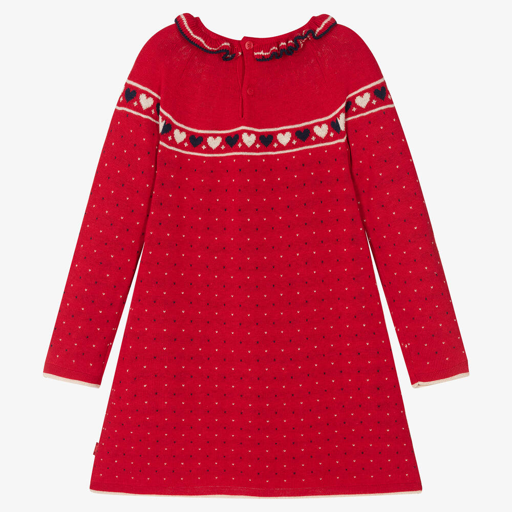 Tutto Piccolo-Girls Red Knitted Dress Set | Childrensalon Outlet