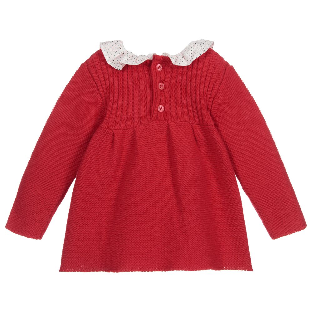 Tutto Piccolo-Girls Red Knitted Sweater | Childrensalon Outlet