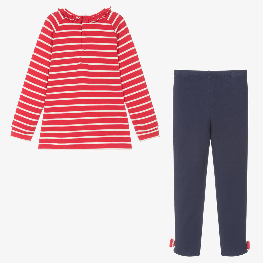 Tutto Piccolo-Красный топ и синие легинсы | Childrensalon Outlet