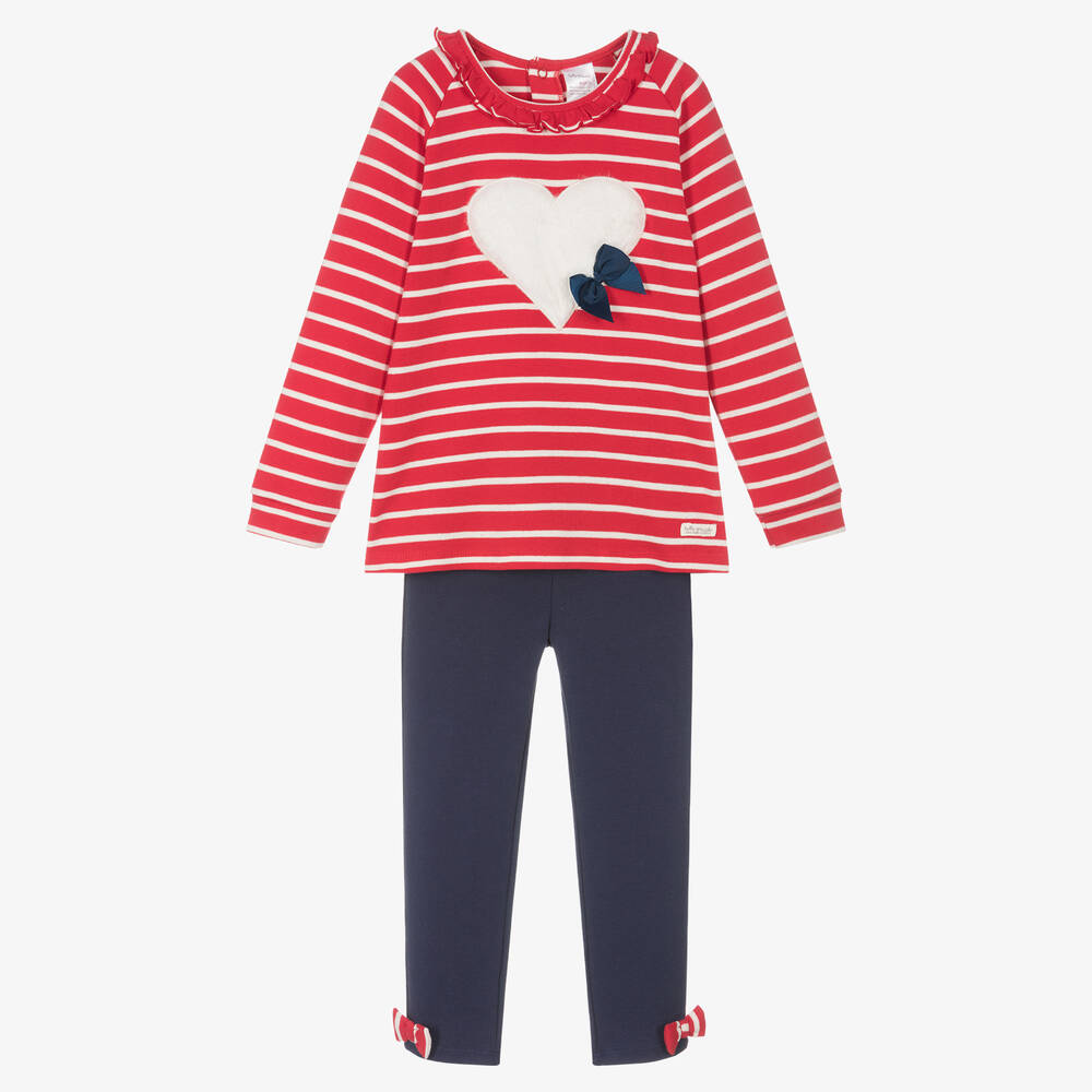 Tutto Piccolo-Красный топ и синие легинсы | Childrensalon Outlet