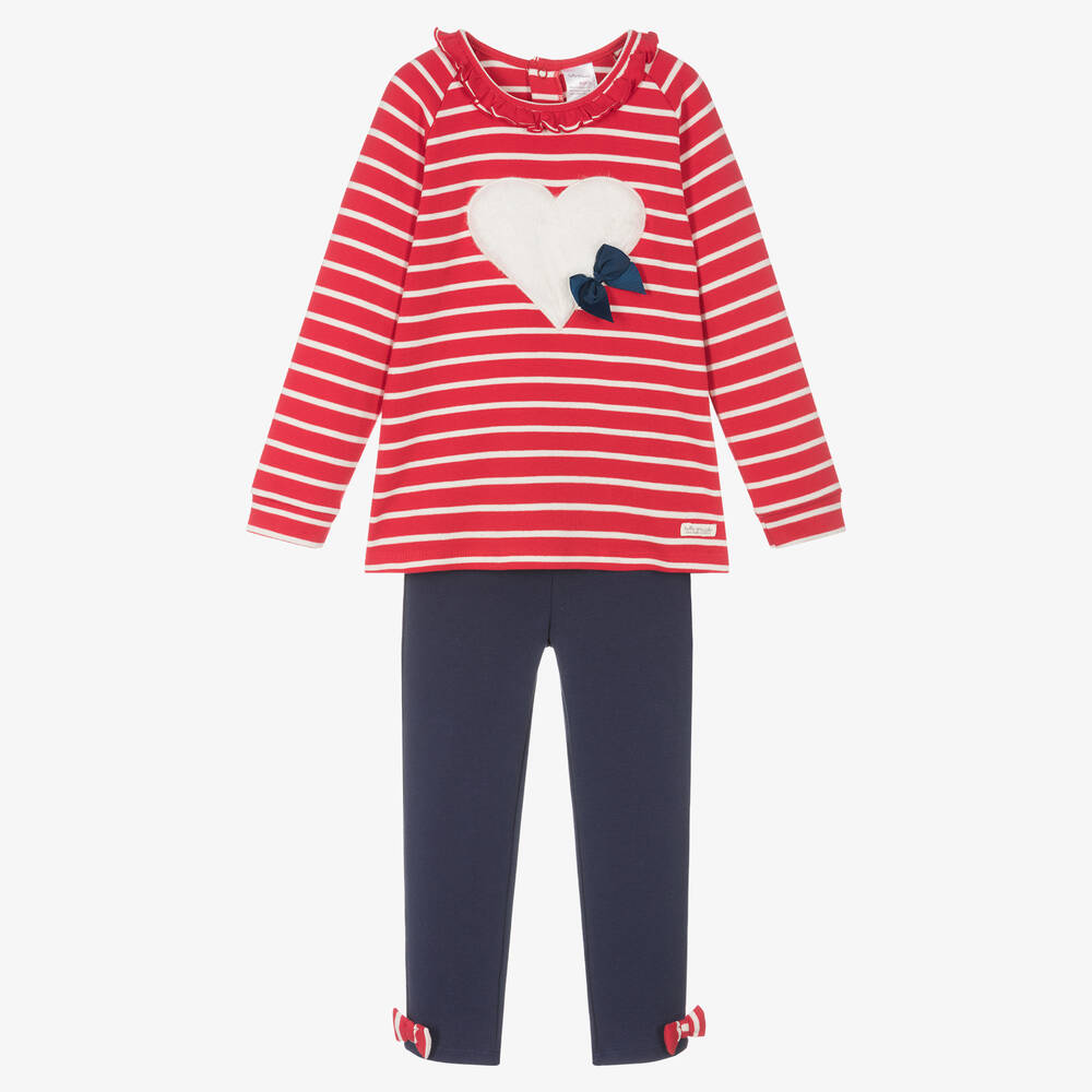 Tutto Piccolo - Ensemble legging coton bleu rouge | Childrensalon