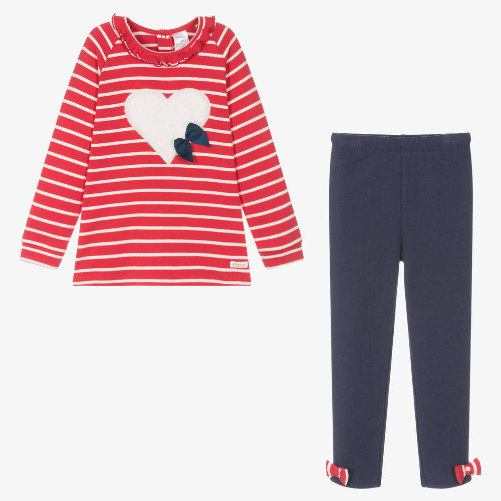Tutto Piccolo-Красный топ и синие легинсы | Childrensalon Outlet