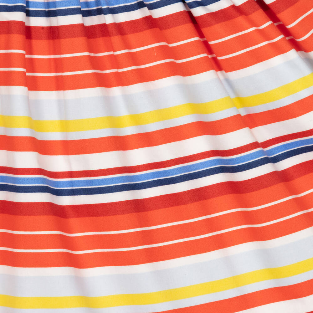 Tutto Piccolo-Girls Red Stripe Cotton Dress | Childrensalon Outlet