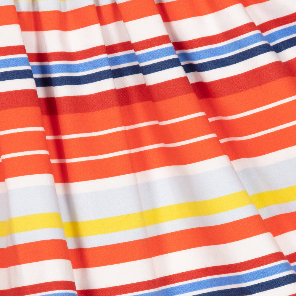 Tutto Piccolo-طقم تنورة قطن جيرسي مقلم لون أحمر | Childrensalon Outlet