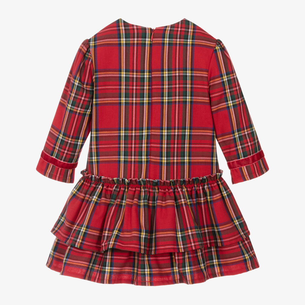 Tutto Piccolo-Girls Red Tartan Cotton Twill Dress & Tights | Childrensalon Outlet