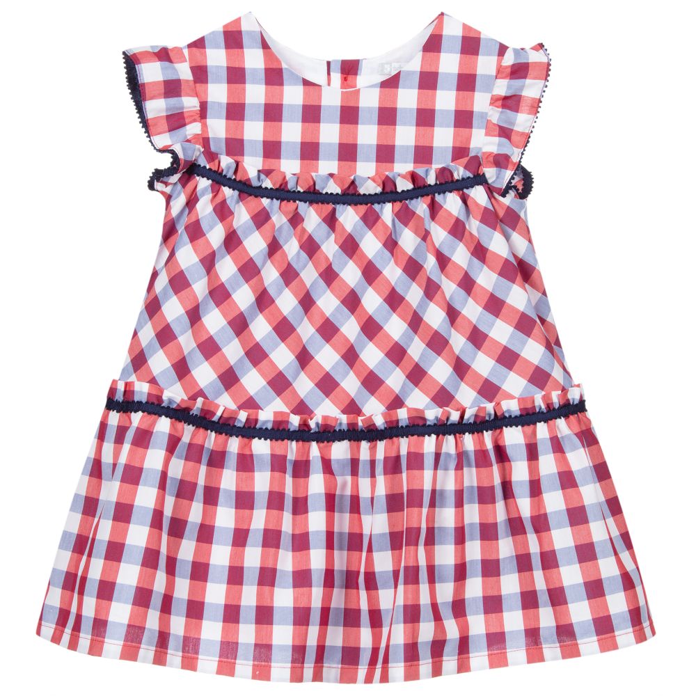 Tutto Piccolo - Robe à carreaux vichy rouge Fille  | Childrensalon