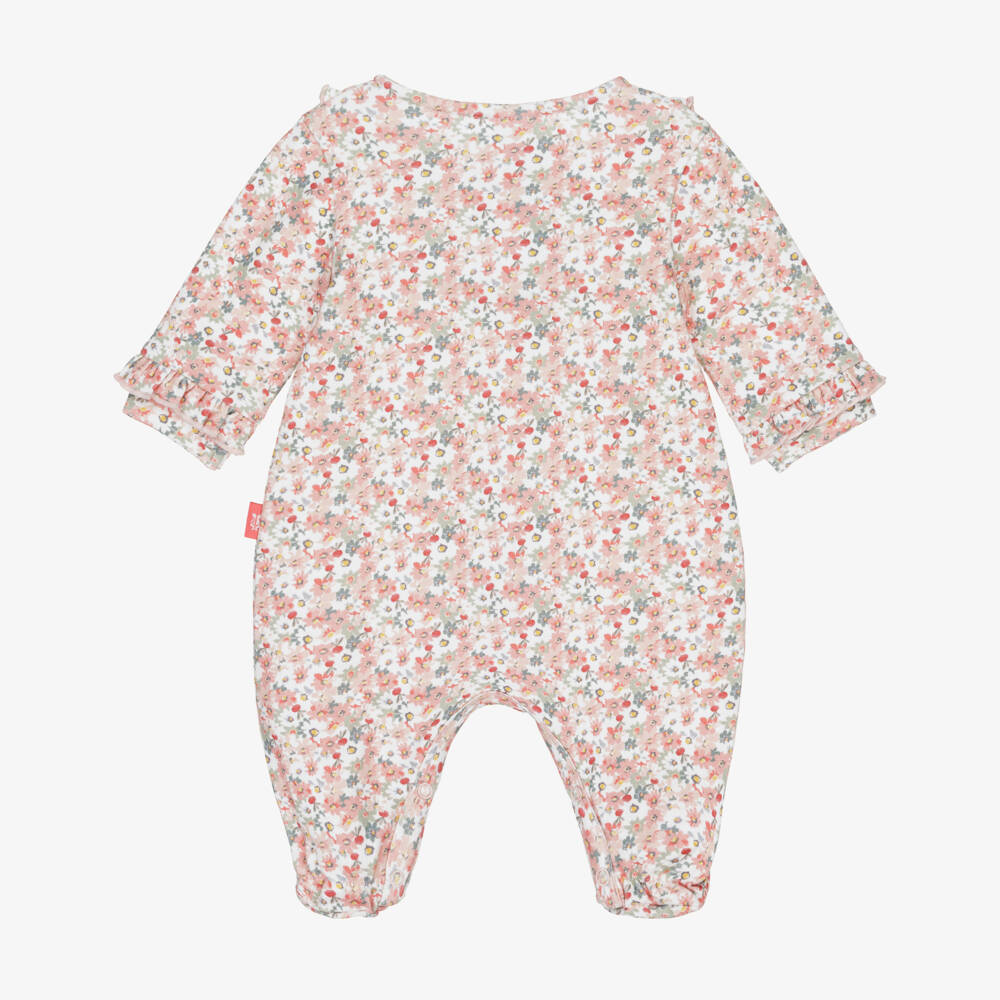 Tutto Piccolo-Girls Soft Pink Floral Babygrow | Childrensalon Outlet