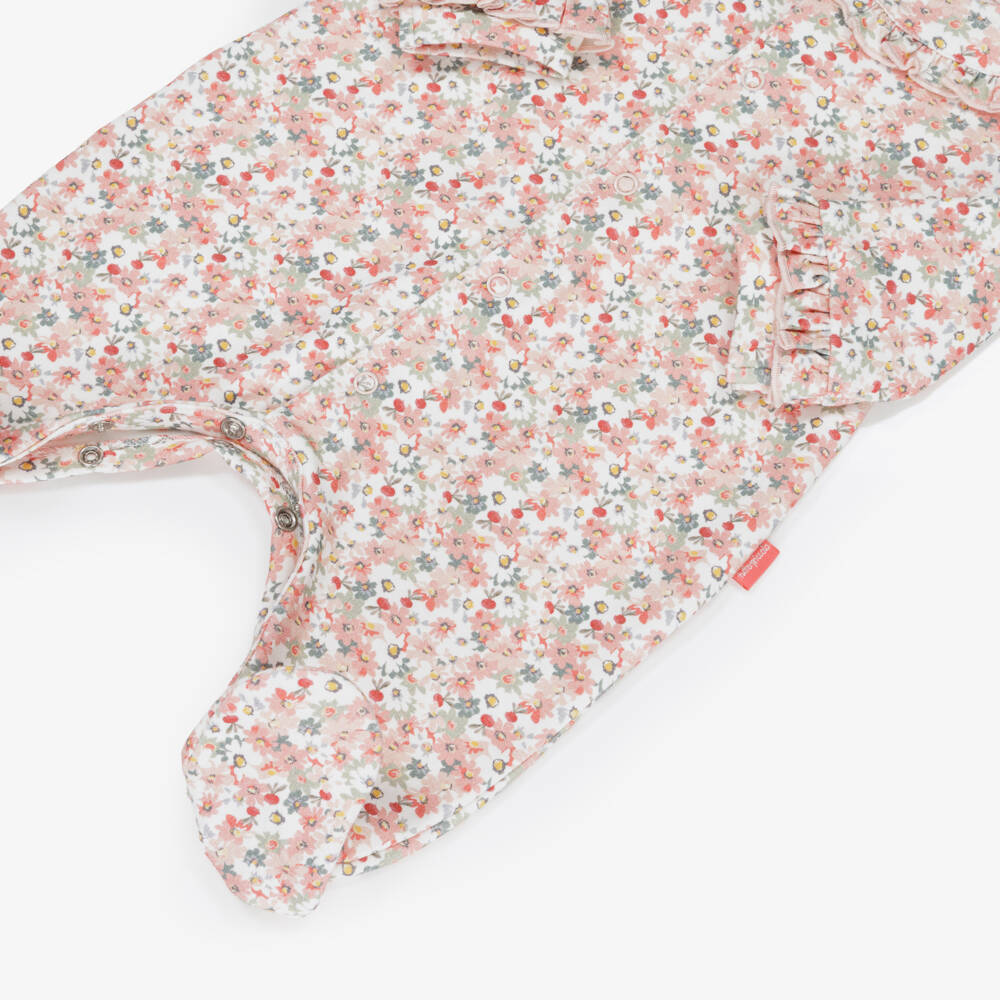 Tutto Piccolo-Girls Soft Pink Floral Babygrow | Childrensalon Outlet