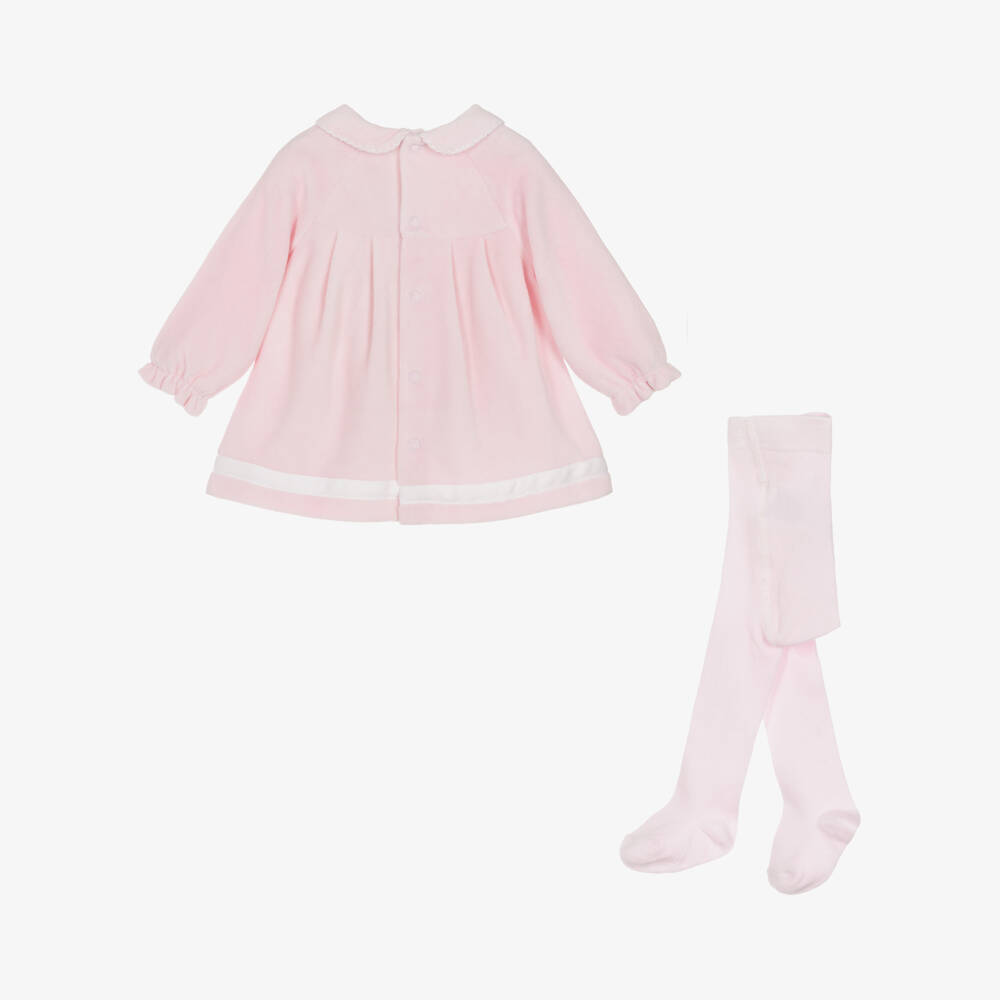 Tutto Piccolo-Girls Soft Pink Velour Ensemble | Childrensalon Outlet