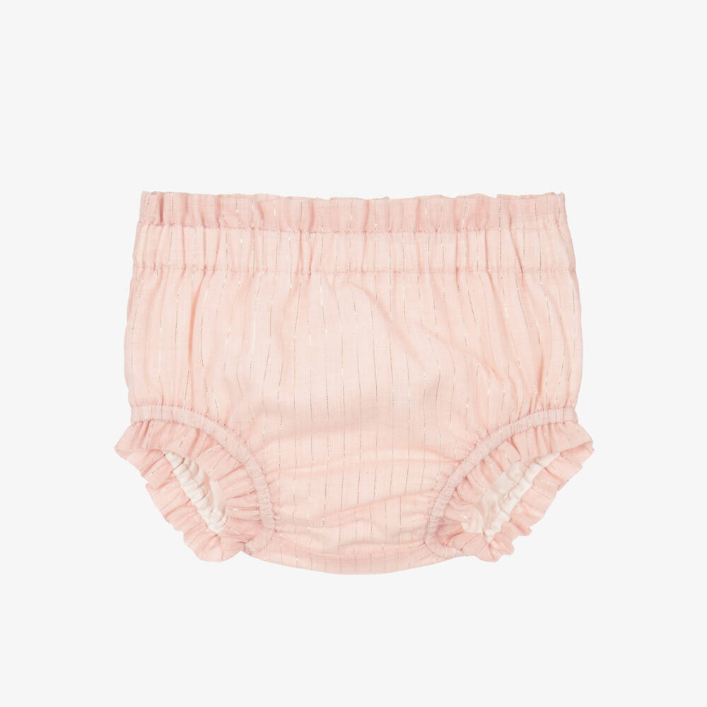 Tutto Piccolo-طقم بناتي وردي لامع بخطوط | Childrensalon Outlet