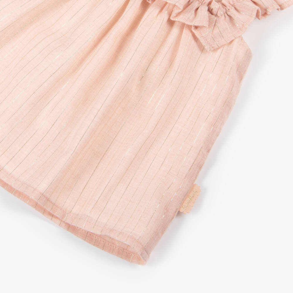 Tutto Piccolo-طقم بناتي وردي لامع بخطوط | Childrensalon Outlet