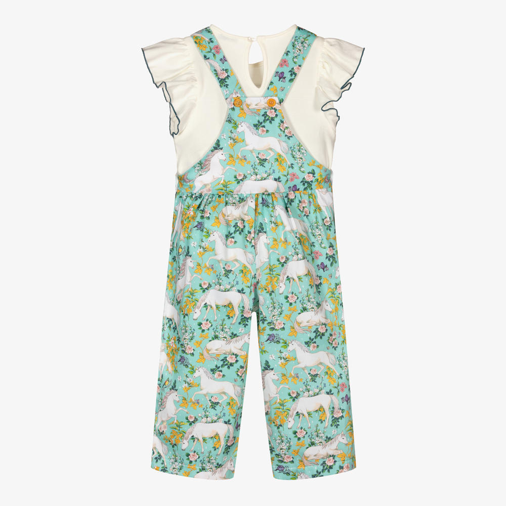 Tutto Piccolo-Girls Unicorn Dungarees Set | Childrensalon Outlet