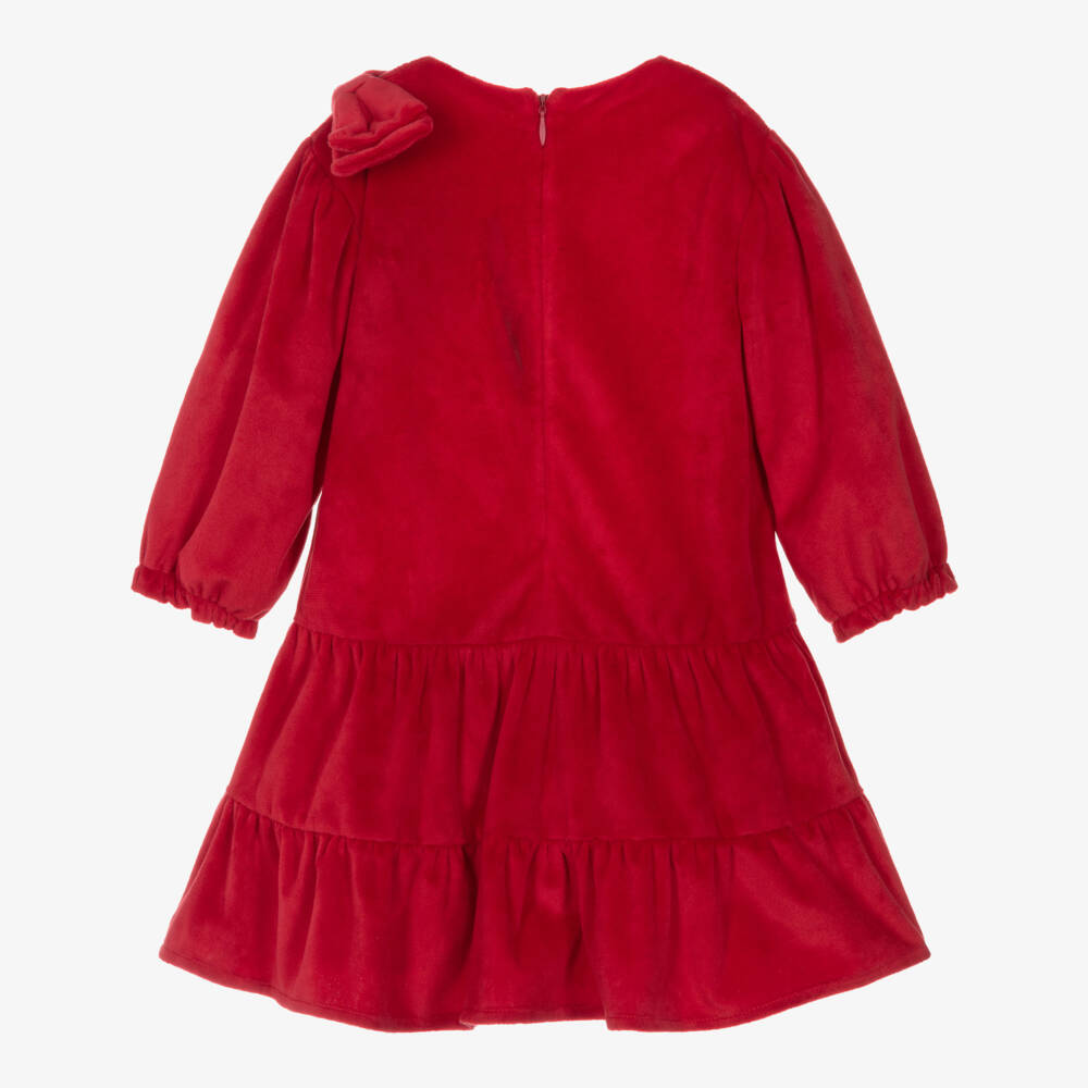 Tutto Piccolo-Костюм из велюра с красным бантом для девочек | Childrensalon Outlet