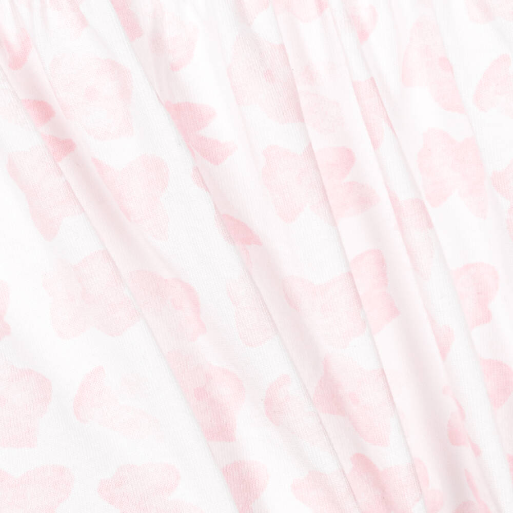 Tutto Piccolo-Белое хлопковое платье с розовыми цветами | Childrensalon Outlet