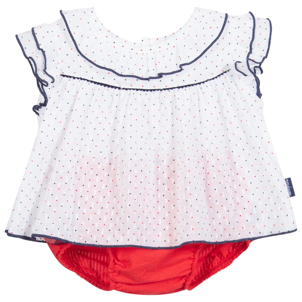 Tutto Piccolo - Set mit Shorts in Weiß und Rot (M) | Childrensalon