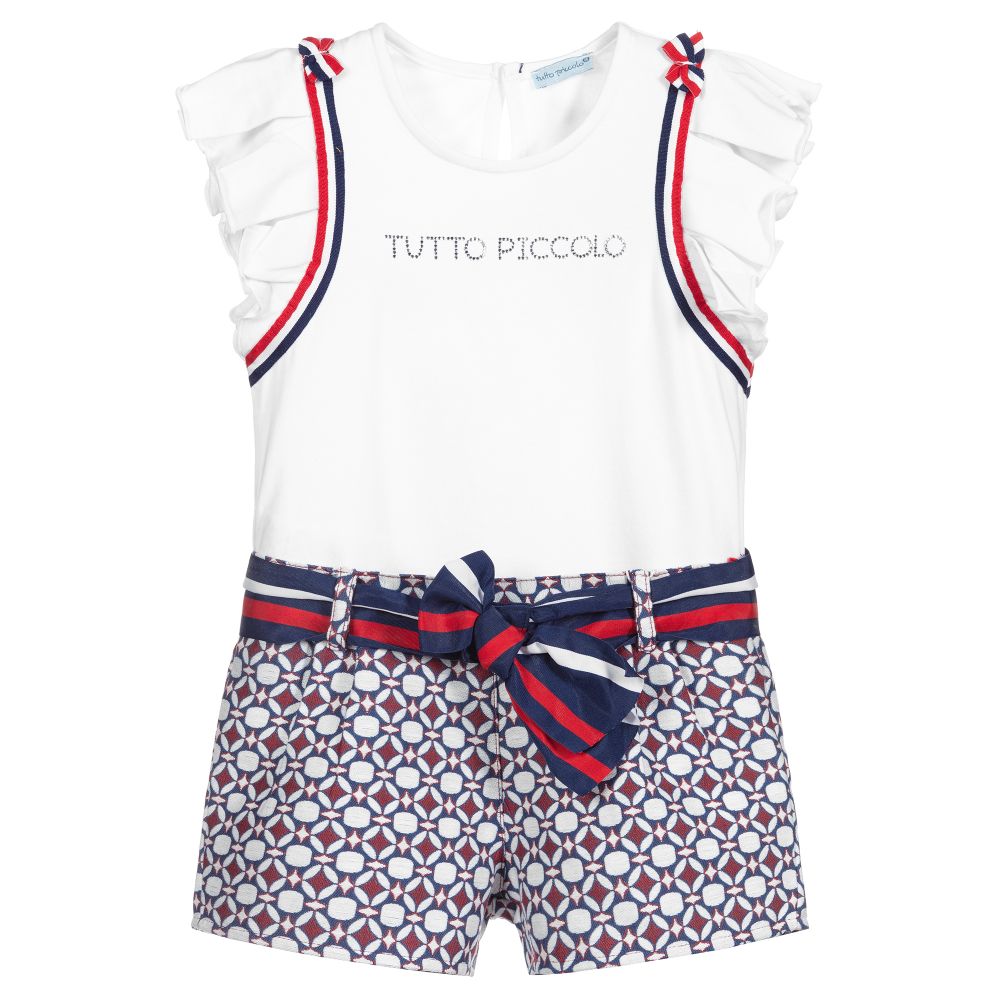 Tutto Piccolo - Weißes Shorts-Set für Mädchen | Childrensalon