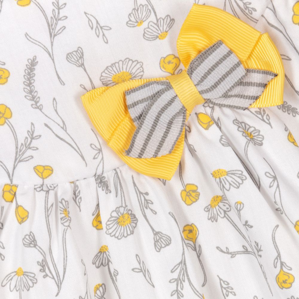 Tutto Piccolo-Бело-желтое платье и трусики для девочек | Childrensalon Outlet