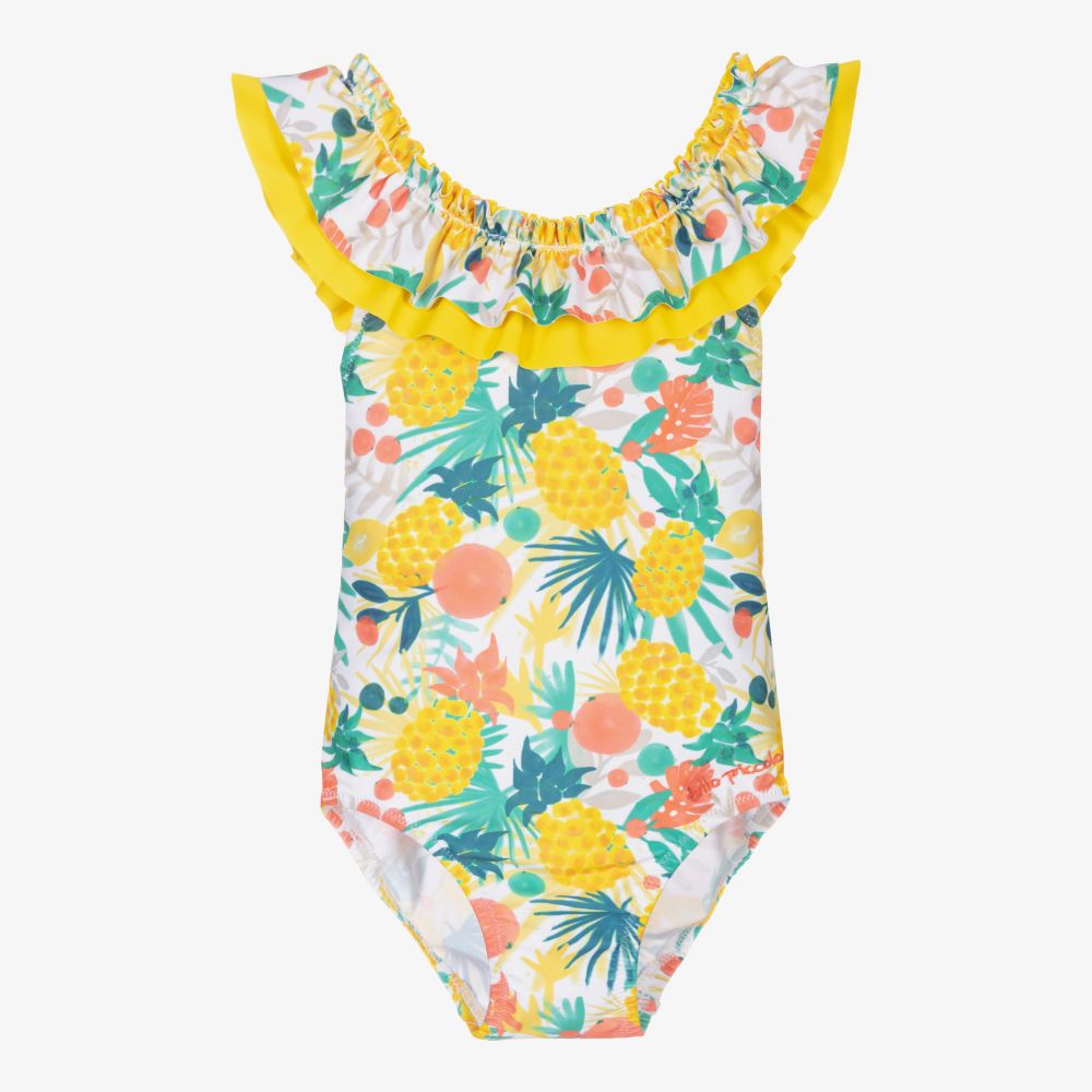 Tutto Piccolo-Желтый купальник с фруктами для девочек | Childrensalon Outlet