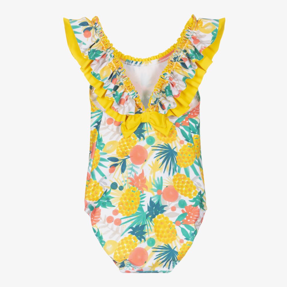 Tutto Piccolo-Желтый купальник с фруктами для девочек | Childrensalon Outlet