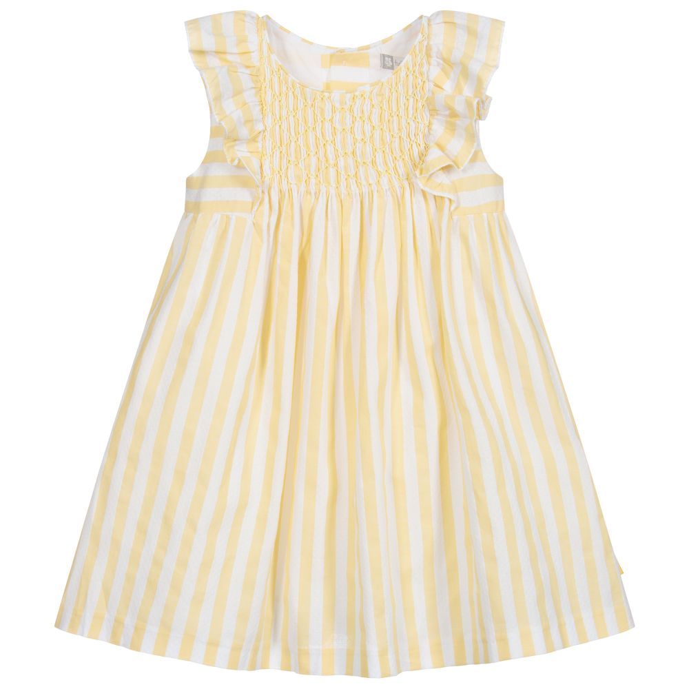 Tutto Piccolo-فستان قطن مقلم لون أصفر | Childrensalon Outlet