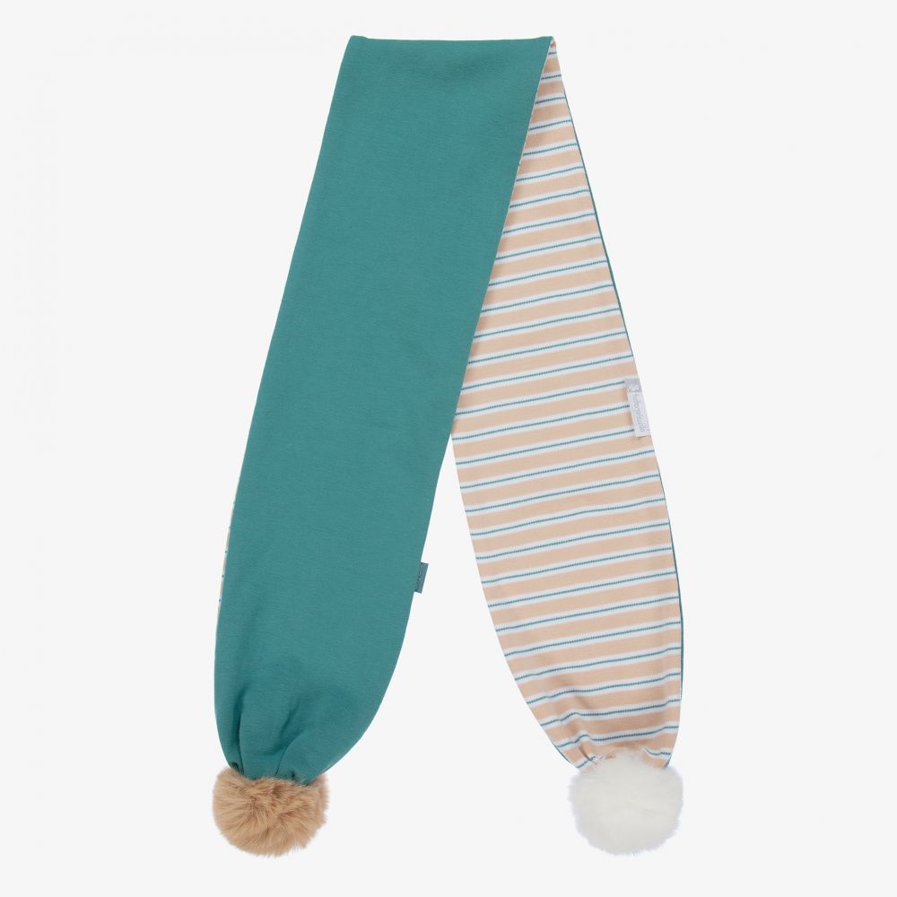 Tutto Piccolo-Green & Beige Cotton Hat Set | Childrensalon Outlet