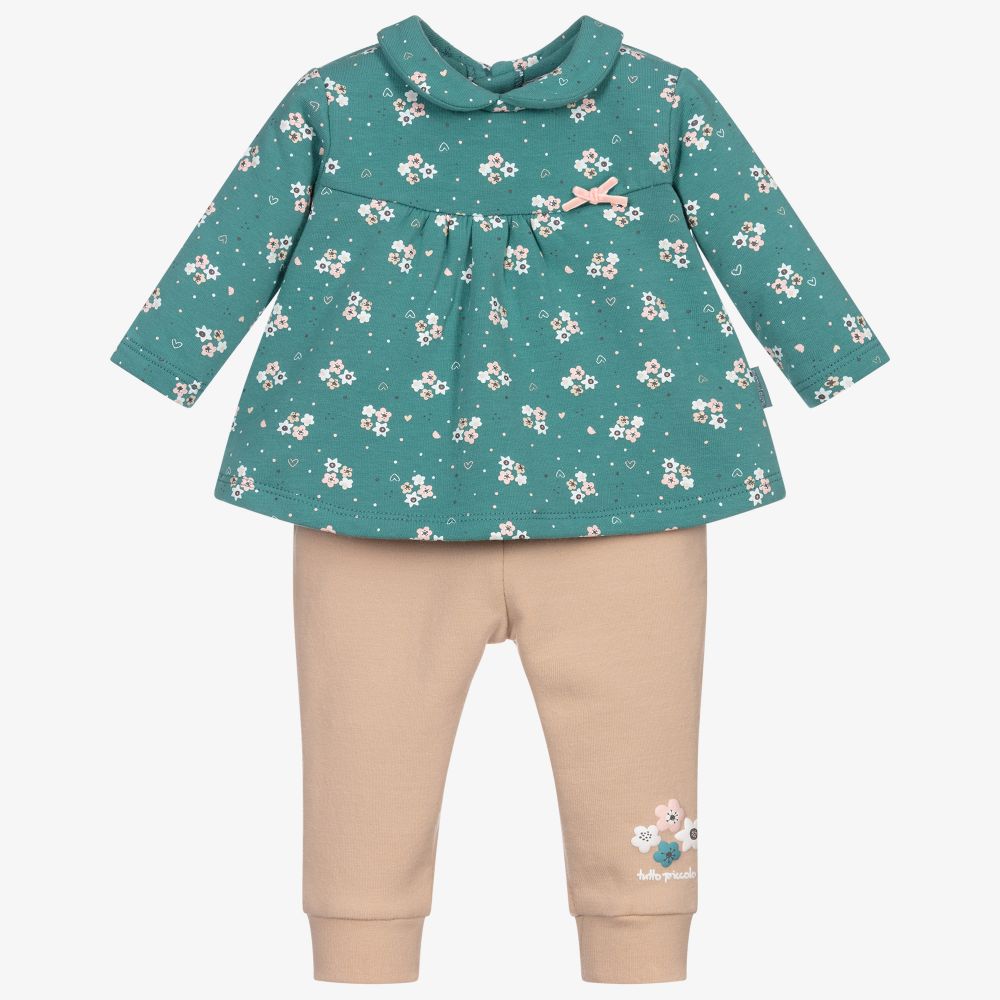 Tutto Piccolo - Ensemble pantalon beige et vert | Childrensalon