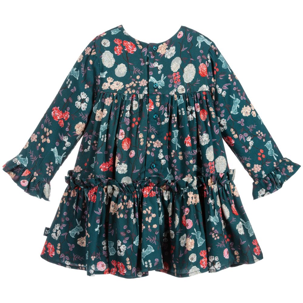 Tutto Piccolo-Комплект с зеленым платьем с цветочным рисунком | Childrensalon Outlet