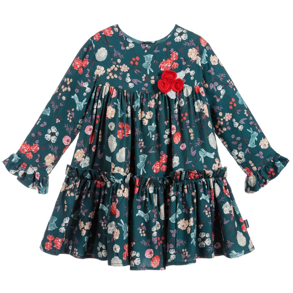 Tutto Piccolo - Ensemble robe fleuri vert | Childrensalon