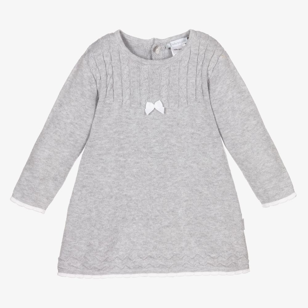 Tutto Piccolo-Grey Knitted Baby Dress Set | Childrensalon Outlet