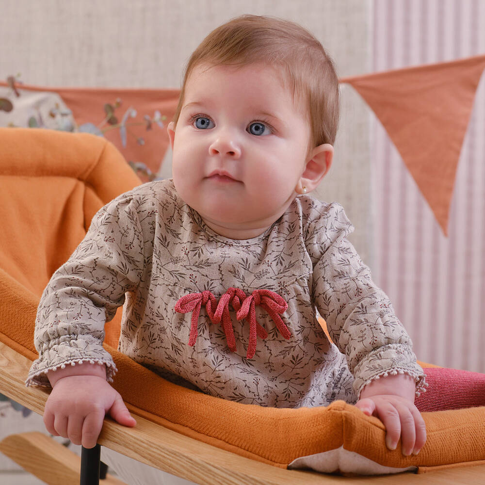 Tutto Piccolo-طقم بنطلون قطن لون رمادي وأحمر للمولودات | Childrensalon Outlet