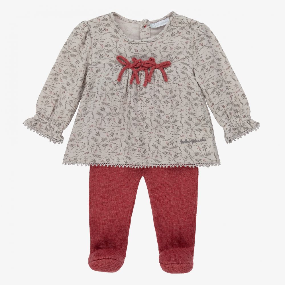 Tutto Piccolo-Серый топ с красными брюками для малышей | Childrensalon Outlet