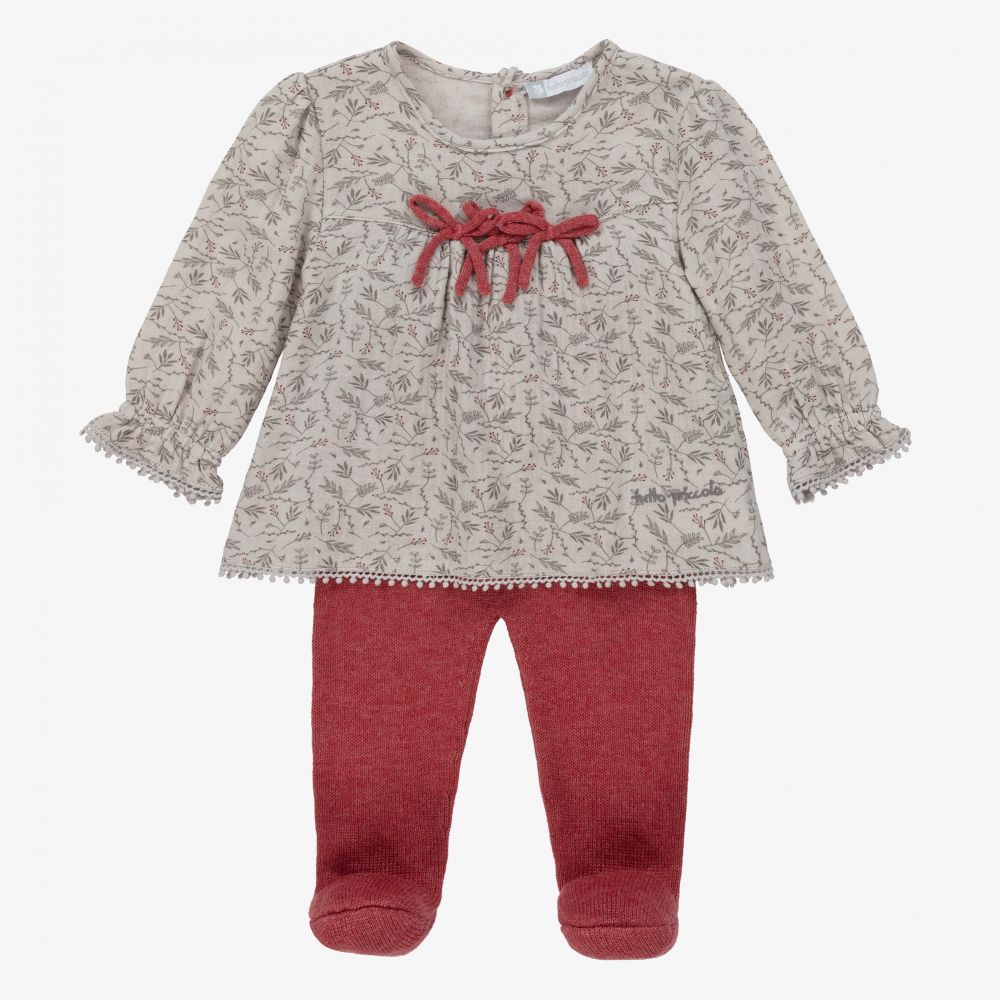 Tutto Piccolo - Babyhosen-Set in Grau und Rot | Childrensalon