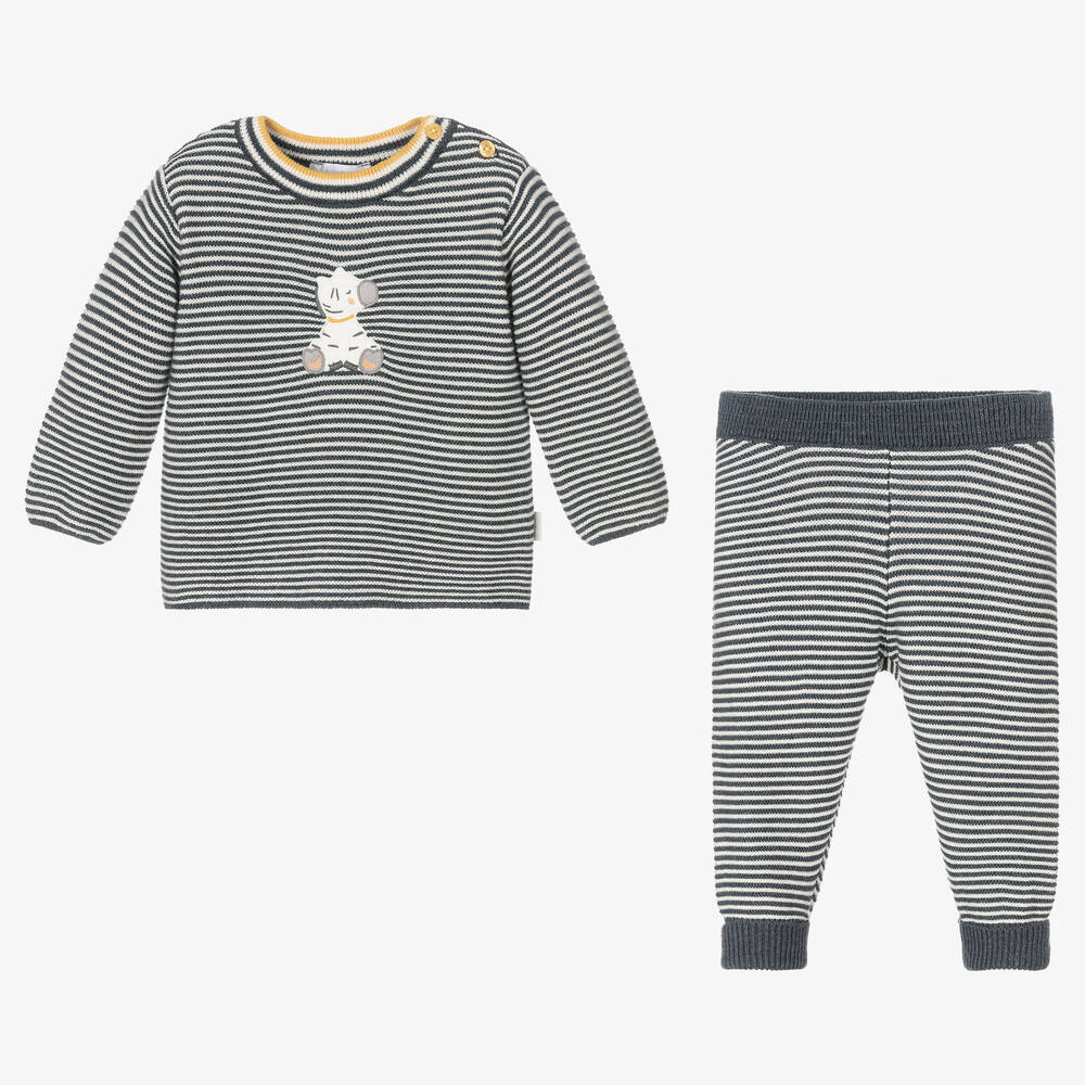 Tutto Piccolo - Grey Striped Trouser Set | Childrensalon Outlet