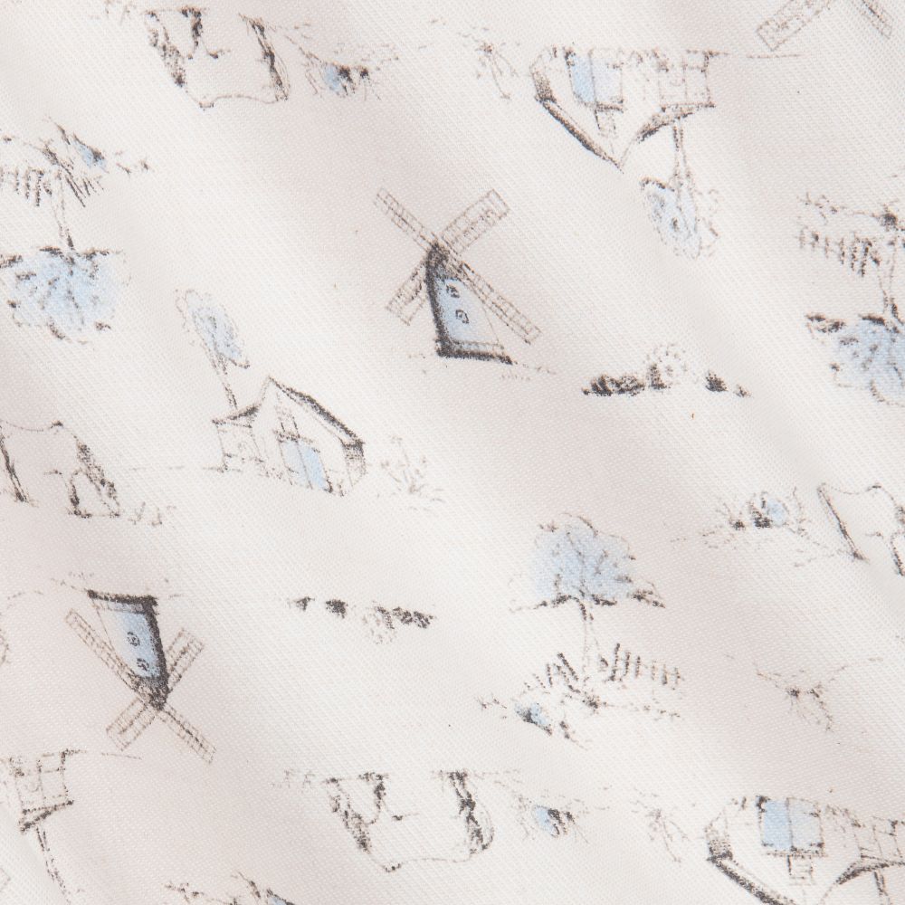 Tutto Piccolo-فستان وكولون مزيج قطن لون عاجي ورمادي | Childrensalon Outlet