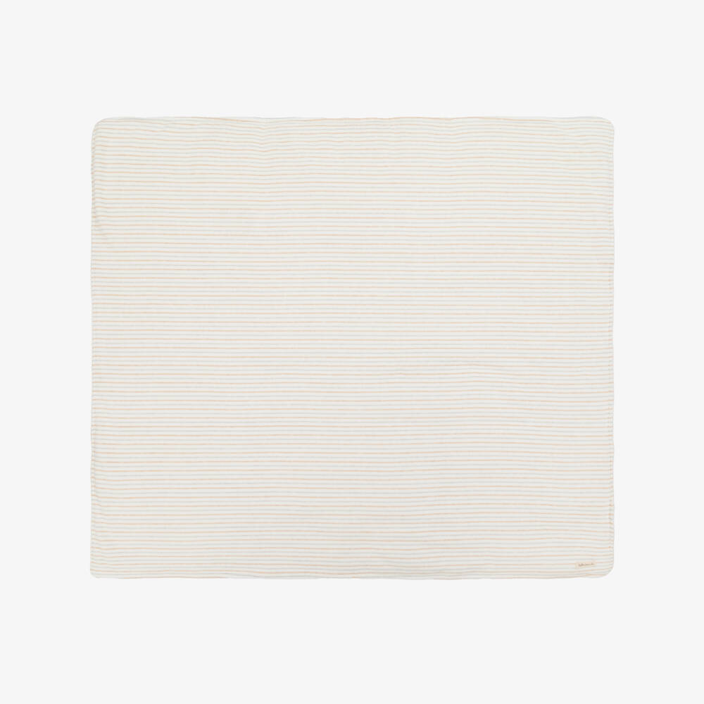 Tutto Piccolo-Кремовый полосатый велюровый комплект для новорожденных | Childrensalon Outlet