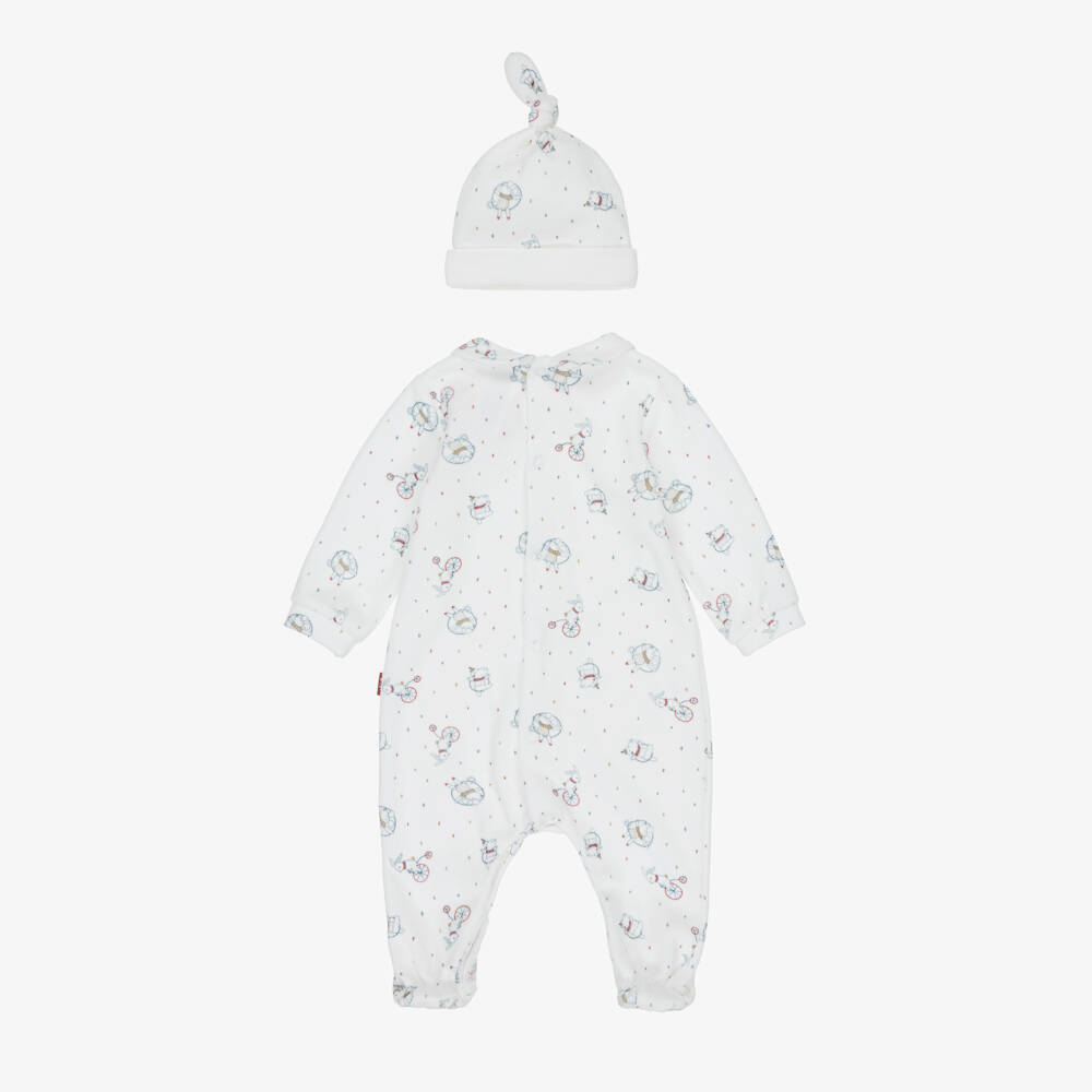 Tutto Piccolo-بدلة أطفال مخملية عاجية بنقشة حيوانات | Childrensalon Outlet