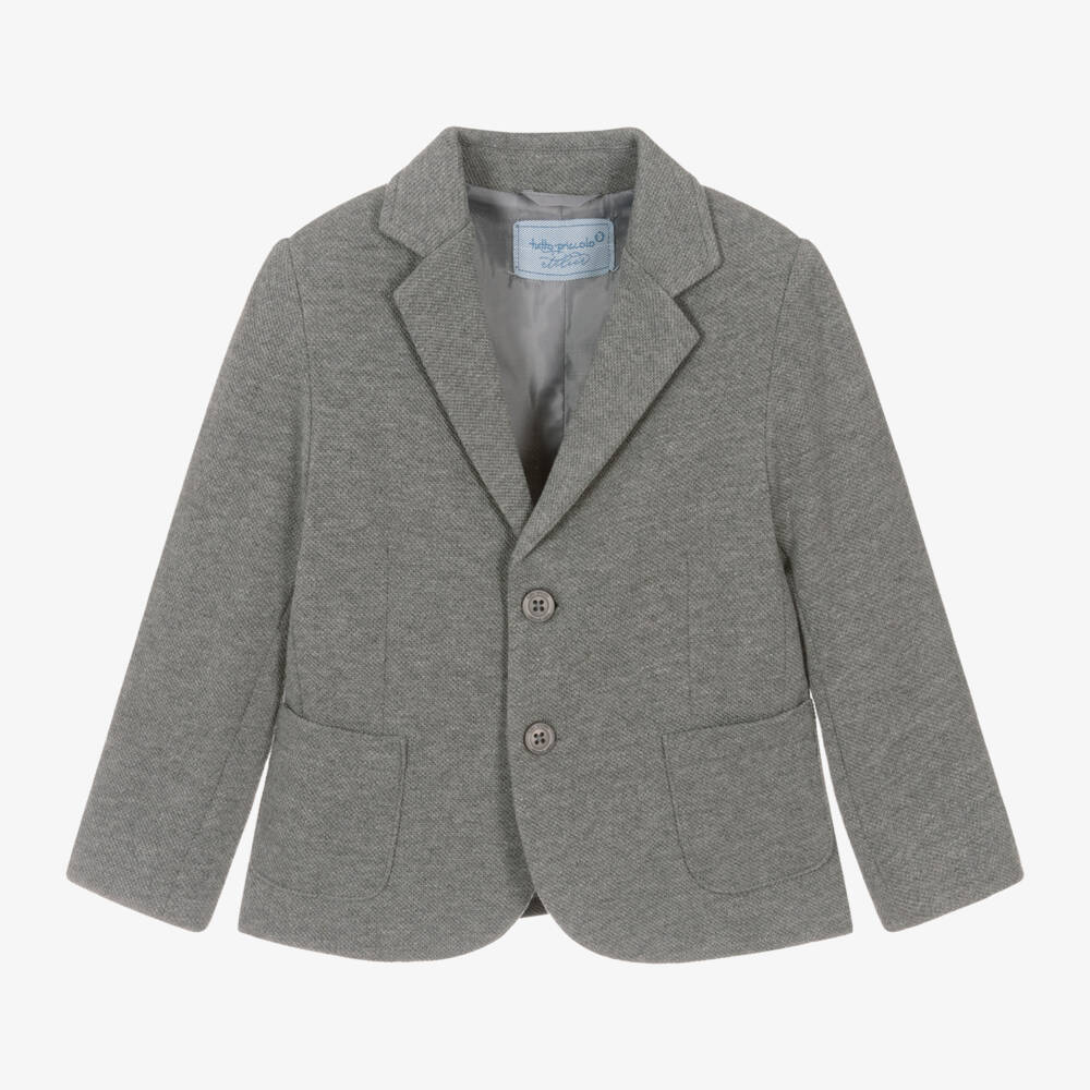 Tutto Piccolo-Junior Boys Charcoal Cotton Jacket | Childrensalon Outlet