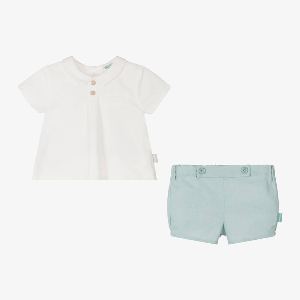 Tutto Piccolo-Little Gentleman's Ivory & Sage Ensemble | Childrensalon Outlet