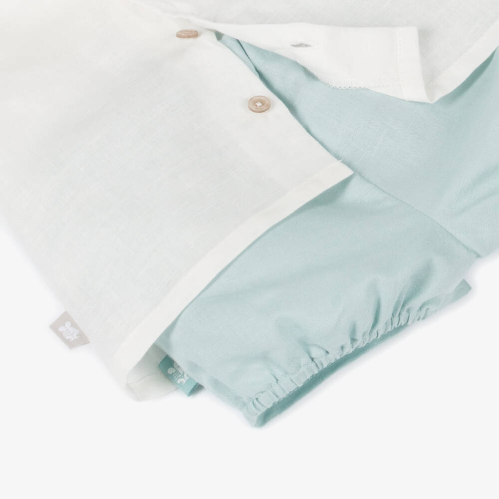 Tutto Piccolo-Little Gentleman's Ivory & Sage Ensemble | Childrensalon Outlet