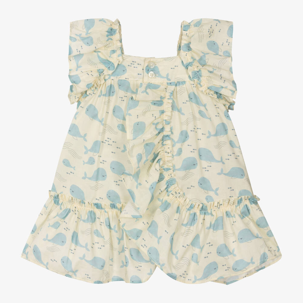 Tutto Piccolo-Little Girls Sunshine Whale Dress | Childrensalon Outlet