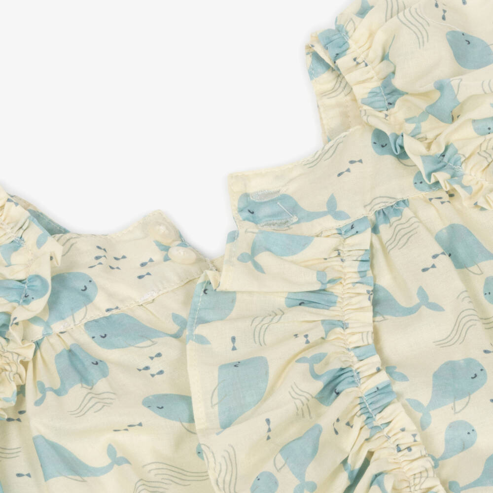 Tutto Piccolo-Little Girls Sunshine Whale Dress | Childrensalon Outlet