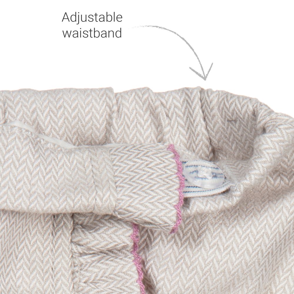 Tutto Piccolo-طقم شورت 3 قطع أطفال بناتي قطن لون زهري وبيج | Childrensalon Outlet