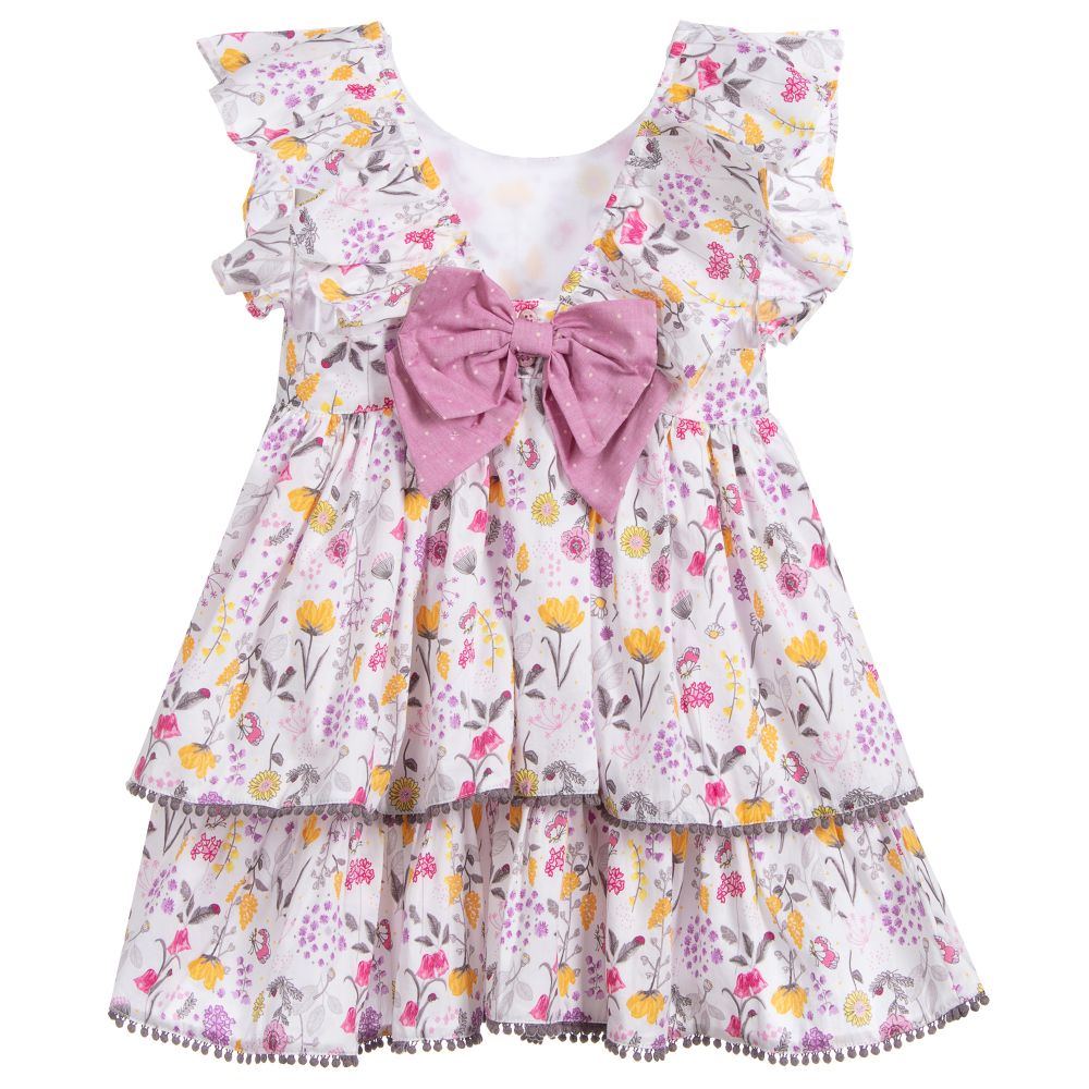Tutto Piccolo-Pink Floral Cotton Dress | Childrensalon Outlet
