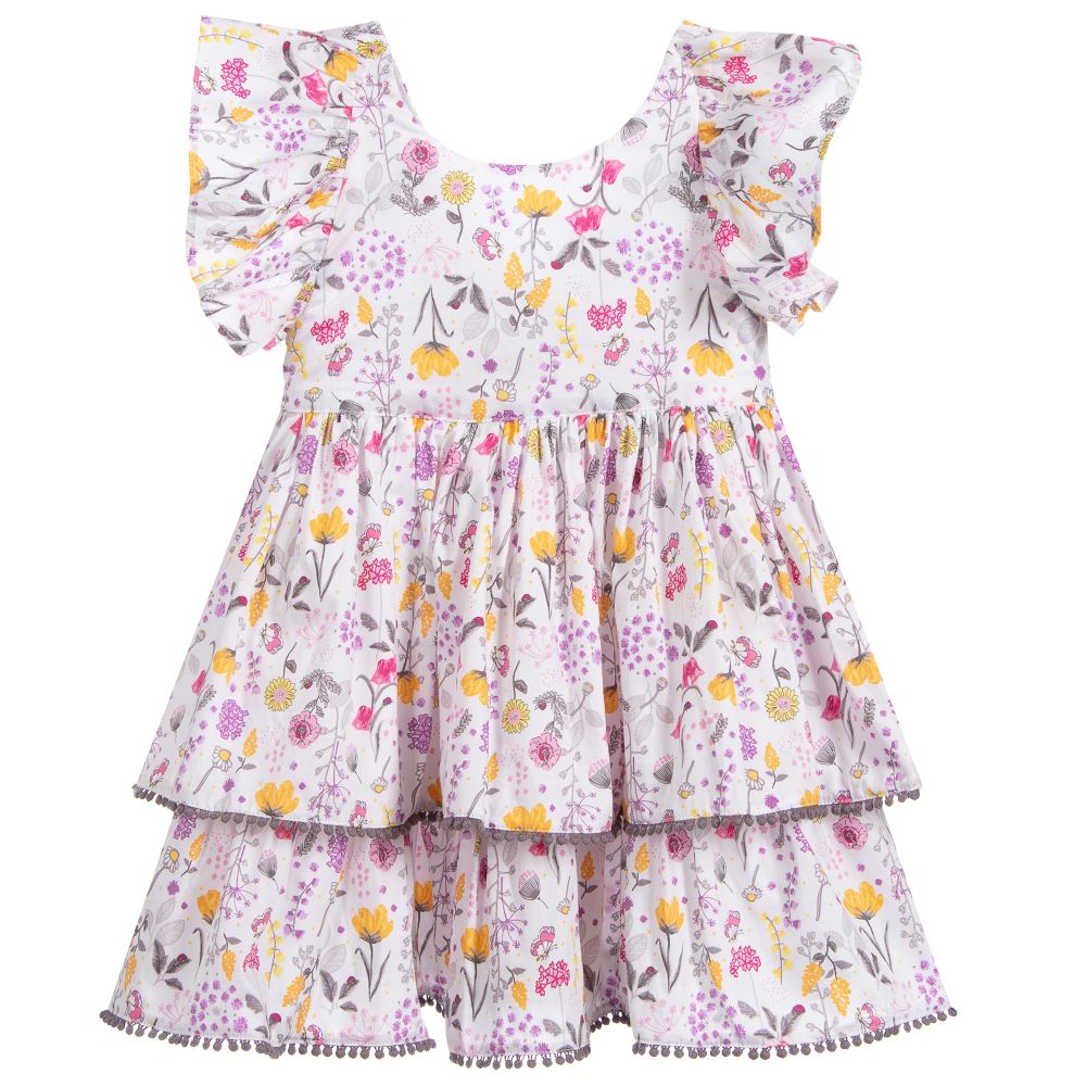 Tutto Piccolo - Pink Floral Cotton Dress | Childrensalon