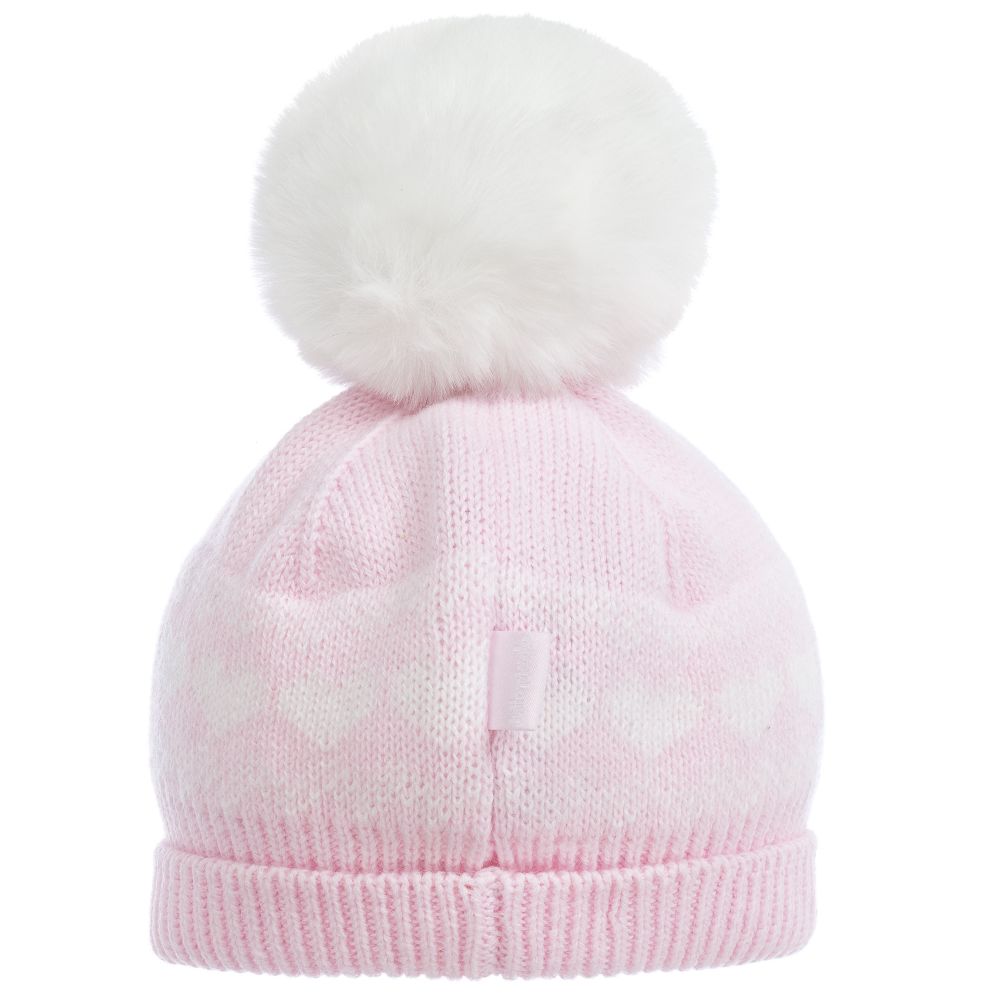 Tutto Piccolo-سكارف وقبعة مزيج قطن وصوف محبوك لون زهري | Childrensalon Outlet